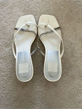 Dolce Vita White Multi Snake Print Leather Sandals